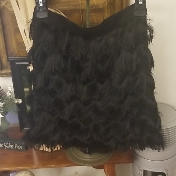 Zara black fringed skirt - Picture 4 of 9